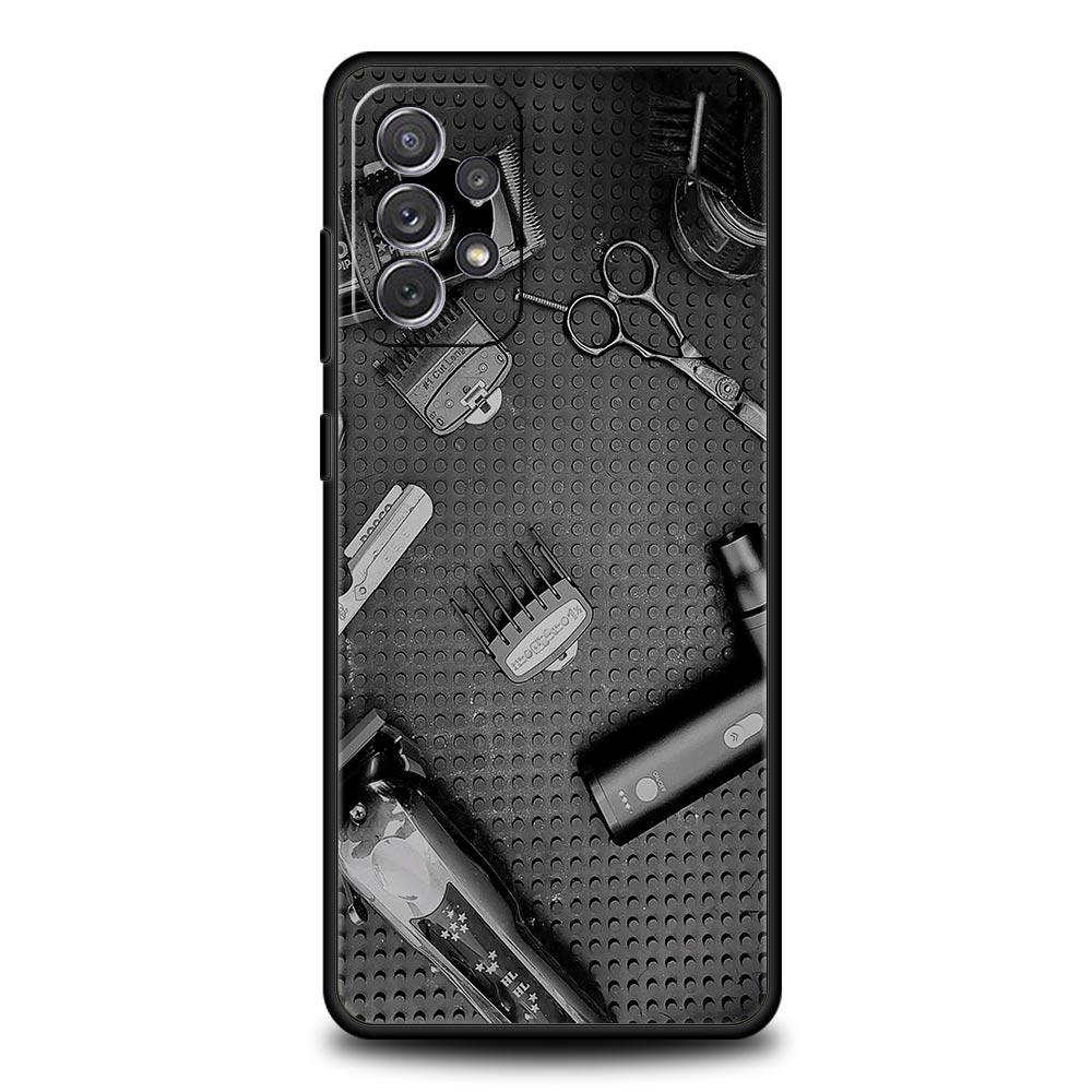 Barber Shop Hair Stylist tools Phone Case For Samsung A15 A13 A51 A71 A41 A31 A21S A03S A05 A35 A55 A23 A25 A33 A53 A73 5G Cover