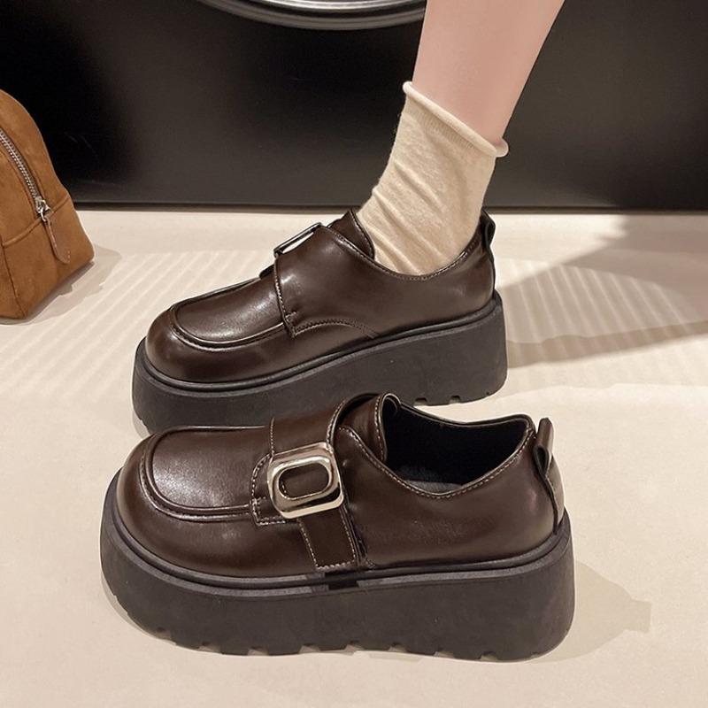 

Fashion TOPHQWS Fashion Women s Platform Loafers Luxury Brand High Quality Leather Shoes 2025 Trend Casual Slip On Ladies Flats Shoes 35 коричневый