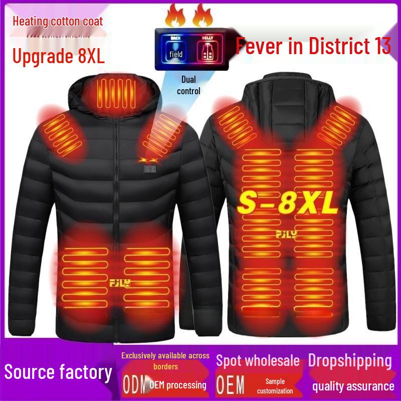 Jachetă Unisex Smart din Bumbac cu Încălzire USB - Îmbrăcăminte Exterioară Rezistentă la Frig