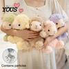 Comforting Sensory Toy Cute Sheep Plush with Heart Pendant, Macaron Color Lamb Doll Valentines Day Gift for Her Comfort & Cuddling, Soft