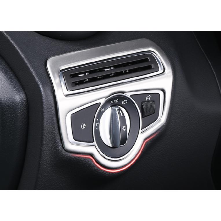 For Mercedes-Benz GLC 2016- Steel Silver Function Control Button Frame Trim
