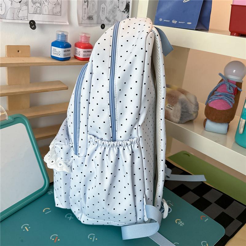 College-Stil Wellenpunkt Student Schulrucksack Damen Spitze Rucksack