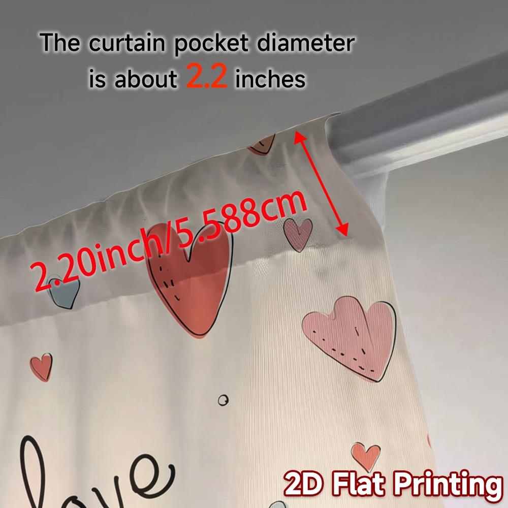 2D Flat Printing  JIT 2pcs   Curtains (Without Rod) Heartfelt Curtains Modern Fashionable Curtains Versatile Polyester Fabric