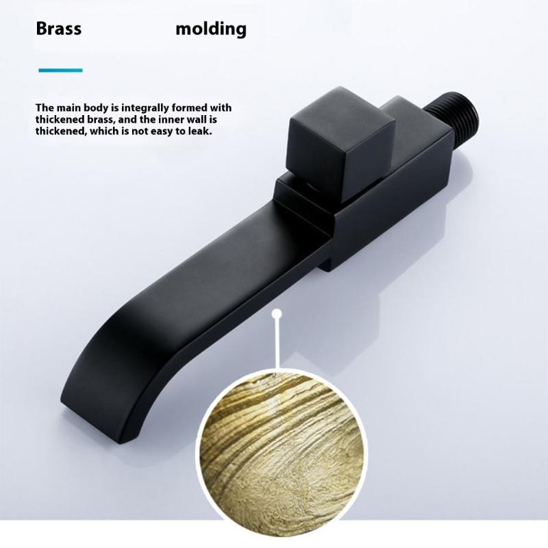 Bathroom Sink Faucet Wall Mounted Basin Tap Brass Single Cold Water Mop Faucet Basin Bathtubs Waterfall Spouts Sink Faucet