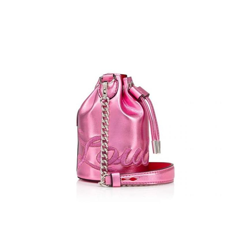 Borsa a tracolla mini in pelle con coulisse e logo CL da donna Rosa 1225355P671