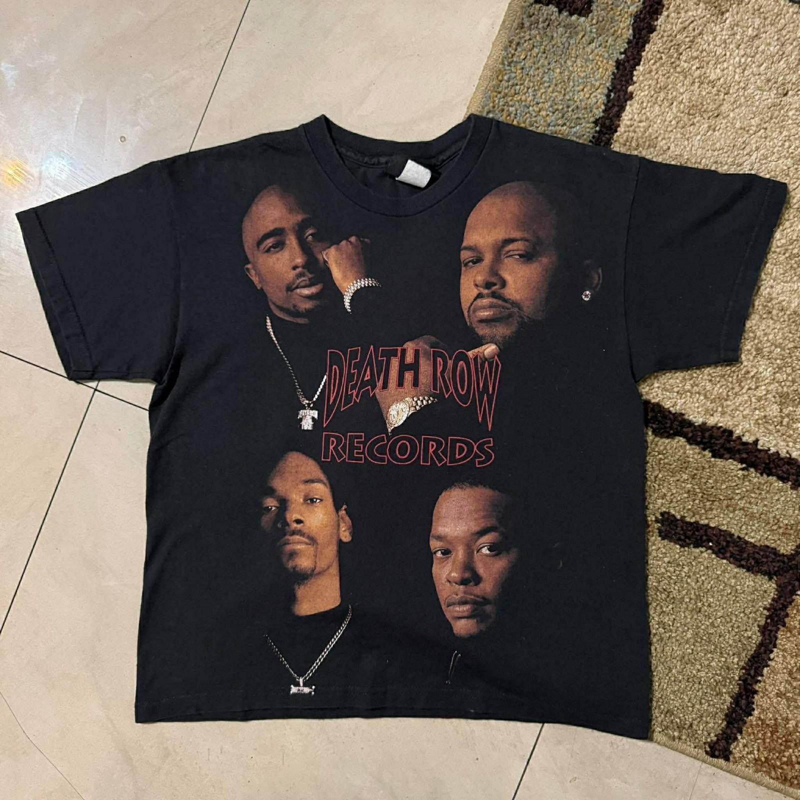 Death Row Records Men s Black Cotton Graphic Logo Crew Neck XS Unisex T-Shirt M