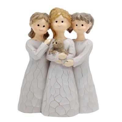Engel Schwestern Figurine Memorial Freundschaft Harz Dekorative 3 Mädchen Engel Statue Ornament für Home