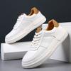 Cowhide little white shoes men's trendy versatile shoes men's 2025 autumn new breathable casual board shoes men's trendy shoes
