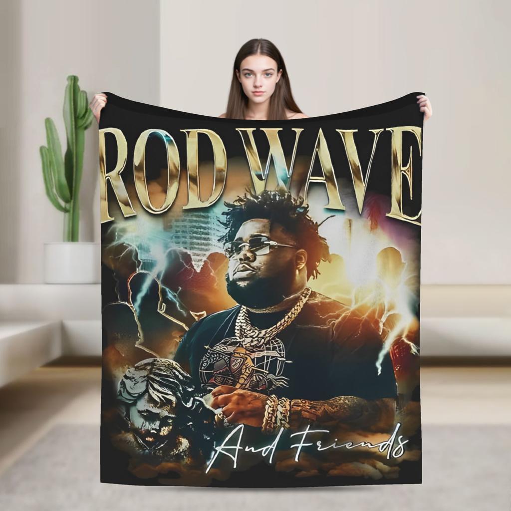Rapper rod wave  Blanket  Decorative Flannel Bedding Throws For Bedroom Warm Custom Quality Bedspread Birthday Gift