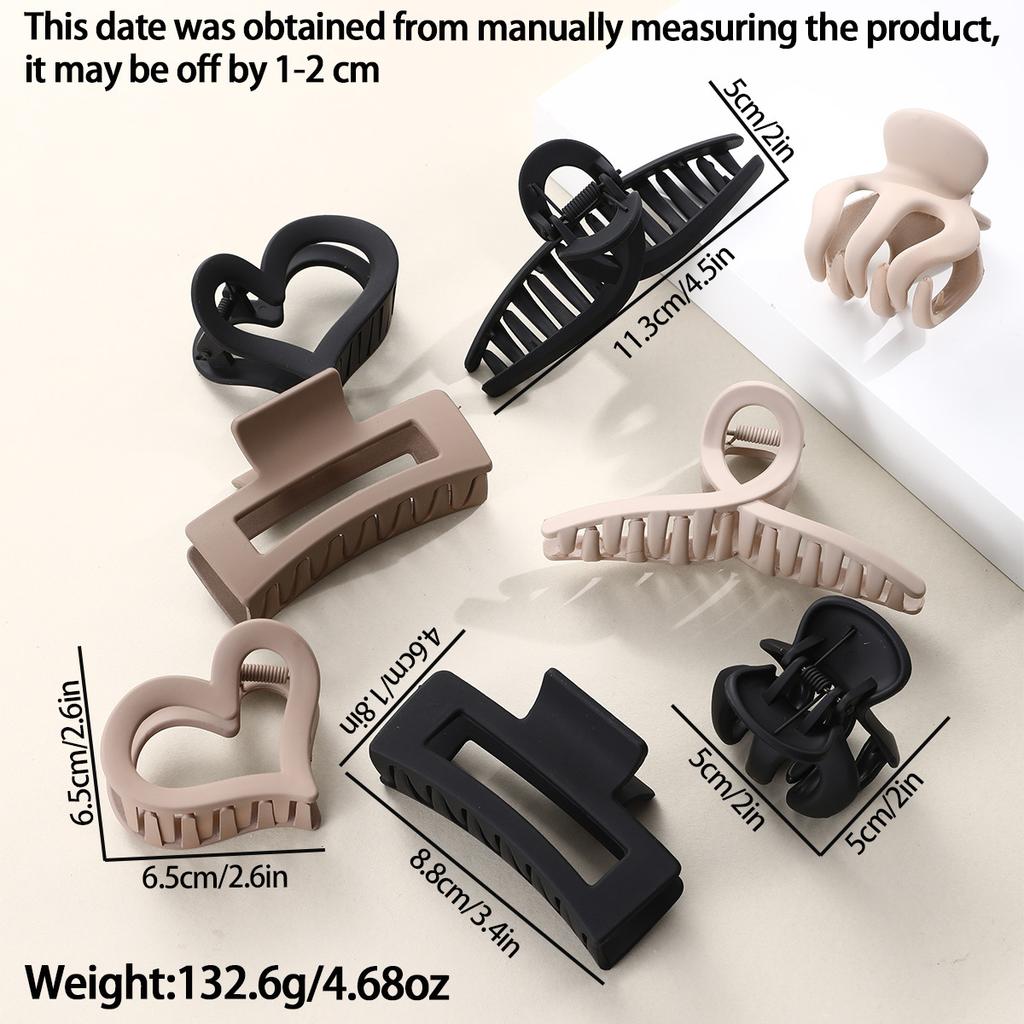 10PCS Black Coffee Large Hair Claws Elegant Acrylic Hair Clip Hairpins Barrette Crab Claw Clips Headwear For Women Girls Hair Accessories