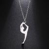 Polished Titanium Steel Cut Gymnastics Design Pendant Necklace Sports Jewelry