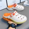 Slippers for Men Summer Soft Sole Outer Wear Two-Wear Sports Beach Sandals Deodorant Anti-Slip Toe Half Slippers