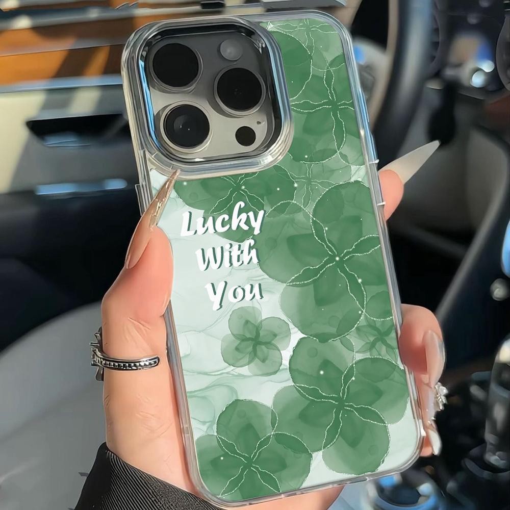 Four-Leaf Clover Lucky Design Phone Case For Iphone 17 17E 16E 16 13 11 Pro Max 14 15 12 Shockproof Flexible Bumper Cover Coque