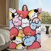 Cartoon Cute B-B-BT-21-ES Blanket Flannel warm comfort soft plush blanket For Picnic Beds Sofas Homes And Bedrooms