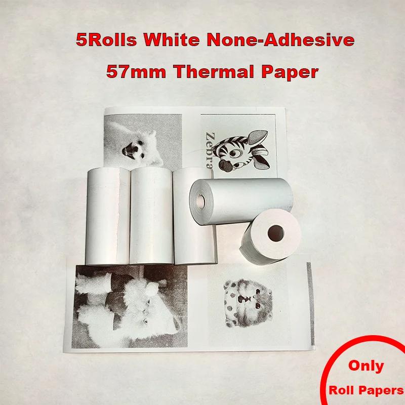 5 Rollen Thermodruckpapier, 57mm*25mm(Breite*Durchmesser), Mini-Thermodrucker-Verbrauchsmaterialien