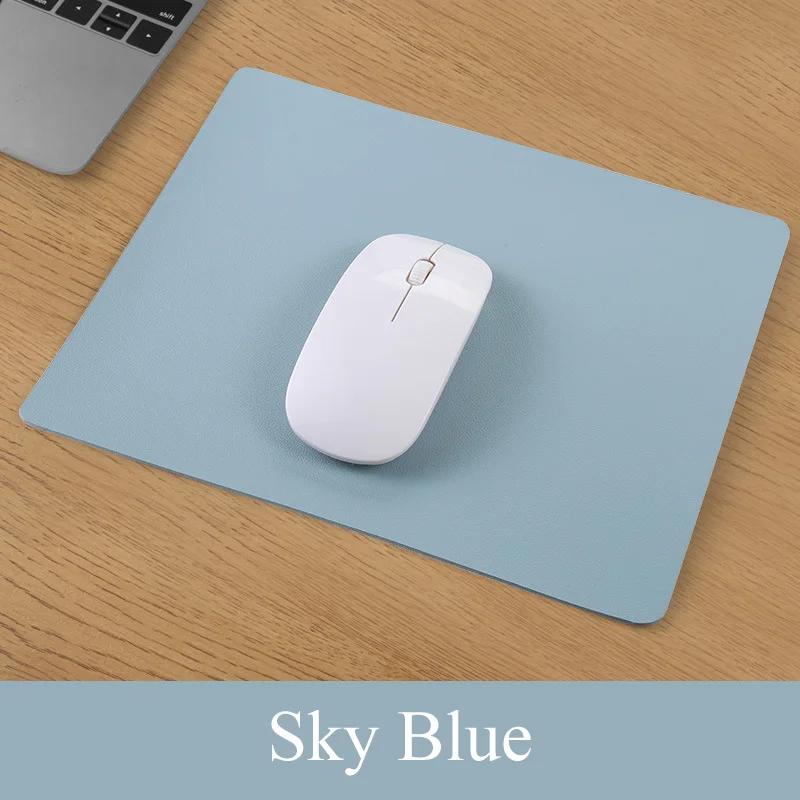 New PU Leather Mouse Pad Waterproof Cute Desk Pad Solid Colour Simple Stationery Desktop Computer Accessories Office Supplies