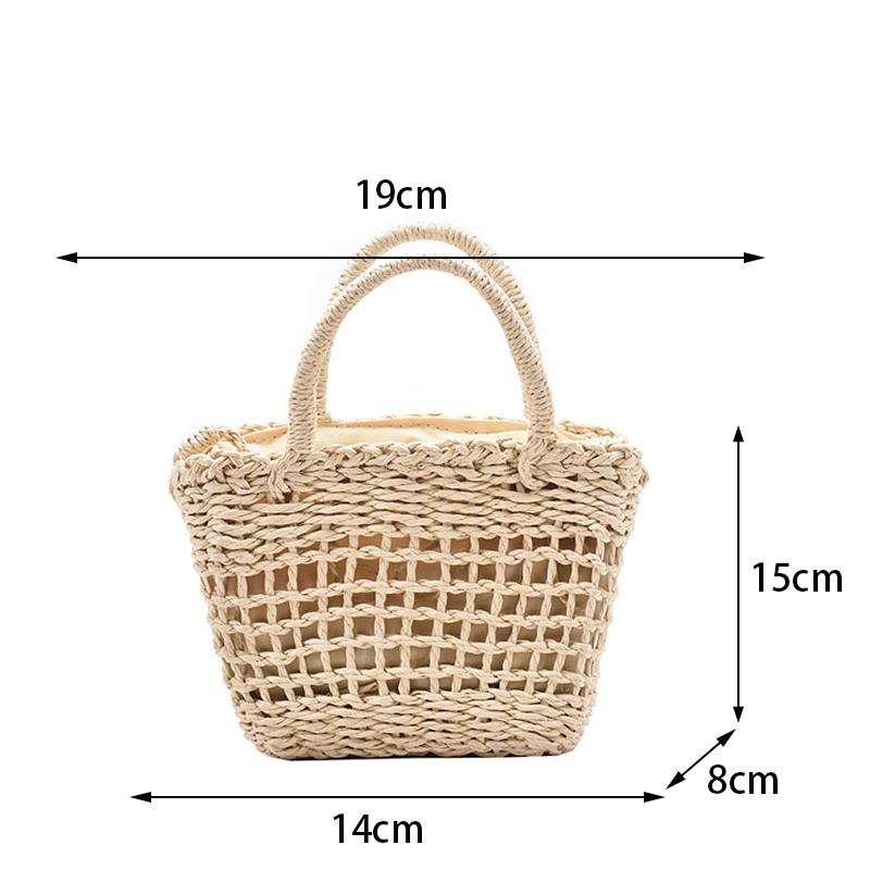 Yogodlns Çimen Dokuma Rattan Saklama Sepeti Askılı Çanta El Yapımı Hasır Dokuma Sepet Küçük El Çantaları Plaj Omuz Çantası