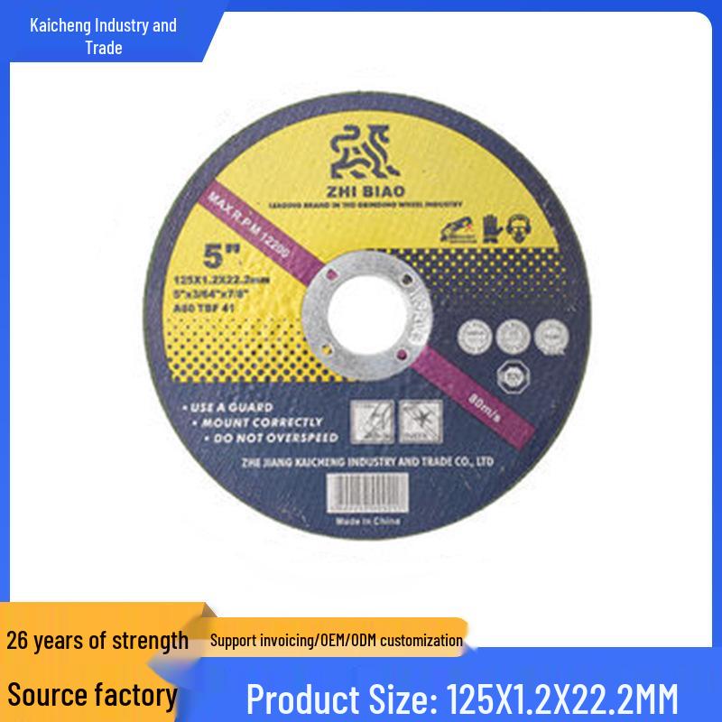 Disc de tăiat metal Zhibiao 125x1.2x22.2mm pentru polizoare unghiulare