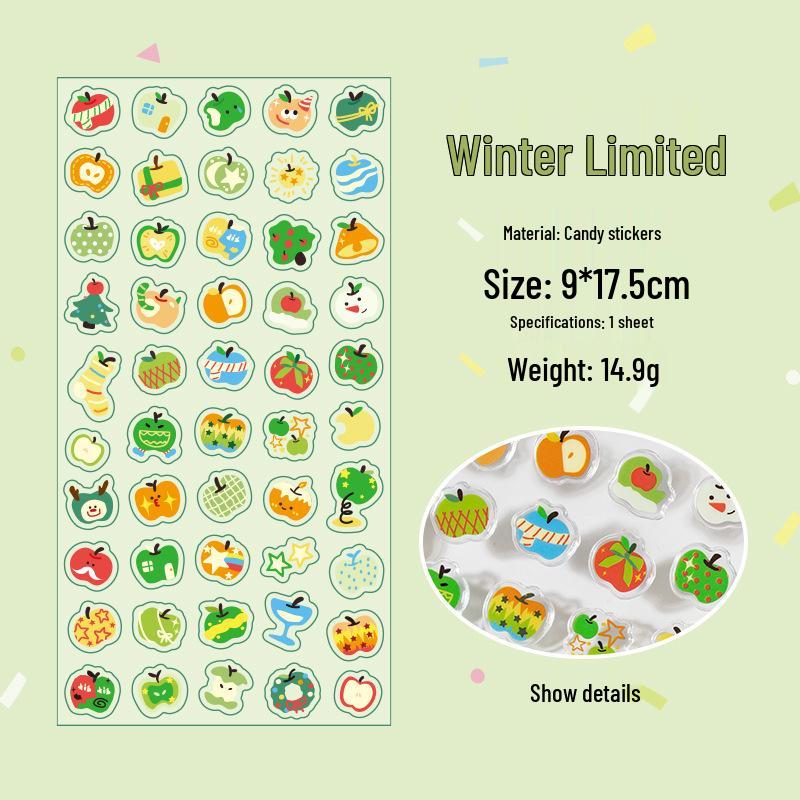 Yuxian Apple Pie Element 3D Gacha Stickers - Cute Nose Design for DIY Journal Decoration