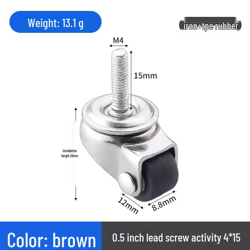 1.5" or 2" Heavy-Duty Silent Swivel Caster with Brake, Snap Ring, and Wear-Resistant Trolley Shelf Roller