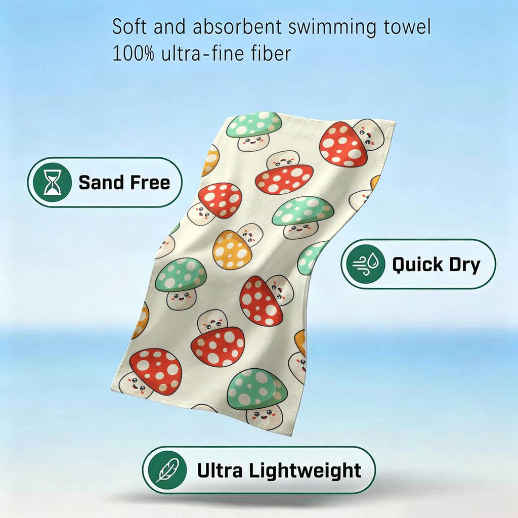 Cute Garden Print Beach Towel Sand Free Quick Dry Absorbent Thin Compact Towels for Swimming Pool Camping Beach Accessories