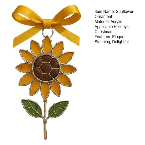 Slunečnice Moře Slunečnice Vánoční stromek Závěsná dekorace Skleněná ozdoba Ručně vyráběná Akrylová Rustikální Vintage Lapač slunce Obývací Farma