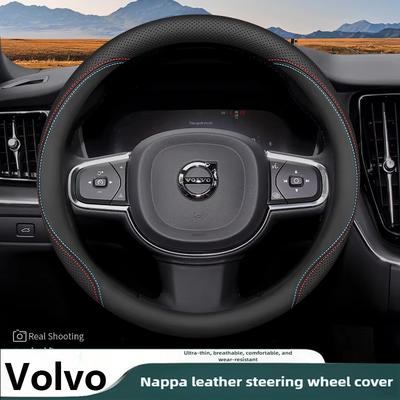 Capa de Couro para Volante de Carro para Volvo Xc60 Xc40 Xc90 V60 S60 2015 2016 2017 2018 2024 2025 2026 Acessórios