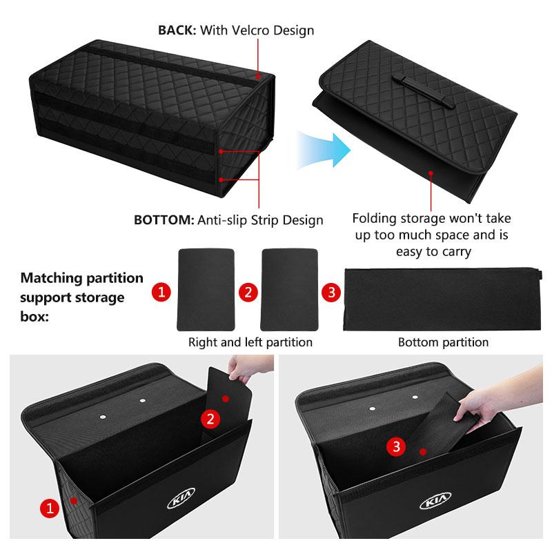 Car Trunk Foldable Organizer Bag Portable Storage Tidying Bag For KIA K5 K2 Rio Optima Sportage Venga Sorento Stonic Forte