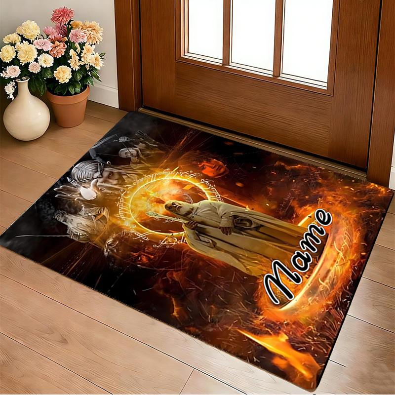 Custom Name Knightly Shield Living Room Non-Slip Area Rug Soft Carpet for Bedroom Kids Playroom Sofa Office Home Decor Doormat
