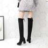 Fashion Over-the-knee Boots Women Stretch Knit Long Socks Boots New Casual Black Sexy Nightclub Platform Shoes Autumn Boots Women Bottes