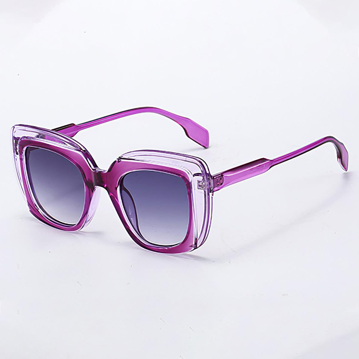 

Vintage Sunglasses For Women Trendy Transparent Frame Gradient Lens Sunglasses With Modern Fashion Sense Glasses Women