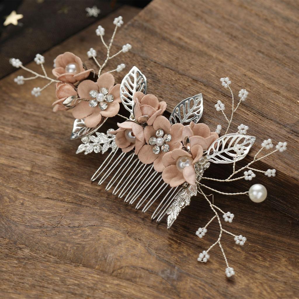 Koreanische Braut Hochzeitskopfschmuck Mode blau lila rosa weiß frische Haarkämmung Damen Kinder Brautjungfer Haarschmuck