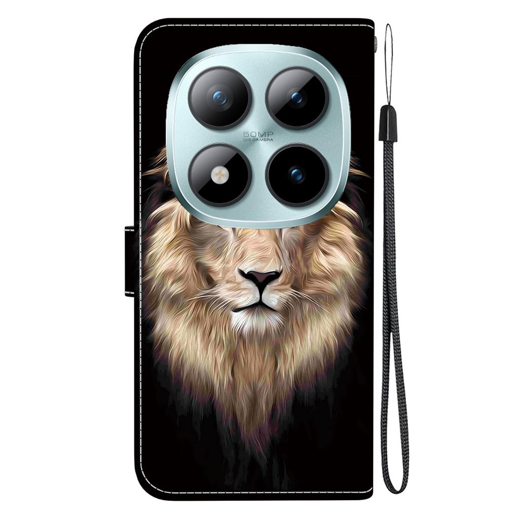 For Xiaomi Poco M8 Pro 5G/Redmi Note 15 Pro+ 5G (Global) Case Pattern Printing Leather Flip Wallet Phone Cover with Lanyard