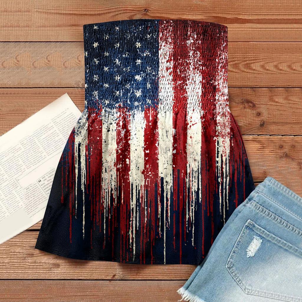 Summer Tube Tops For Women,Cute Sexy Off Shoulder Print Sleeveless T-Shirt