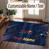 Custom Rug Red Bull Racing Pattern Print Name Text Soft Non‑Slip Floor Carpet for Home Indoor Decoration