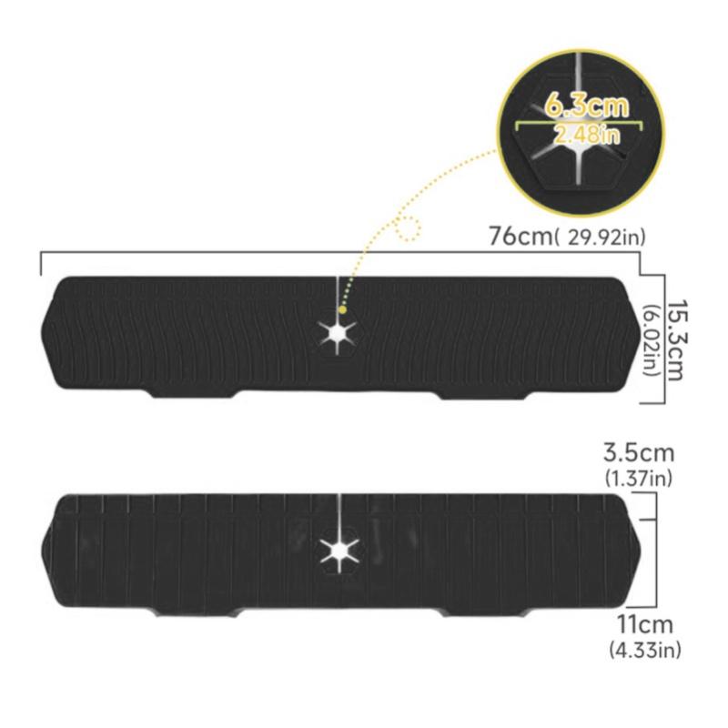 29.92in Kitchen Sink Splash Guard Silicone Faucet Handle Drip Catcher Tray Kitchen Gadgets Sink Accessories For Kitchen Counter