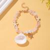 New jewelry, summer beach vacation wind bracelet, shell imitation pearl bracelet, gravel beaded bracelet.