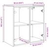 Wall Mounted Cabinet Black Oak Effect 68 x 37 x 68.5 cm