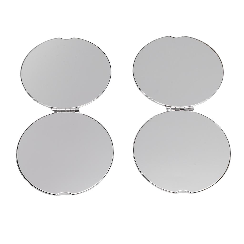 2pcs Stainless Steel Mirror Double Sided Portable Folding Unbreakable Makeup Mirror for Purse Pocket Round 2.6in
