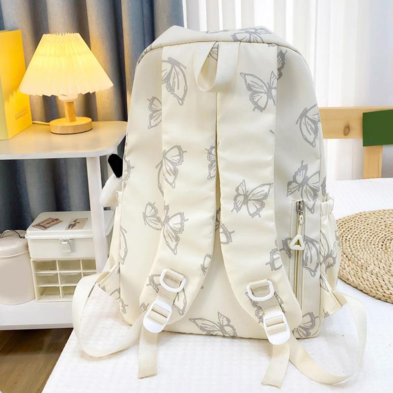 Butterfly Print Backpack Large Capacity Rucksack for Hiking Camping Commute and Travel Minimalist Design