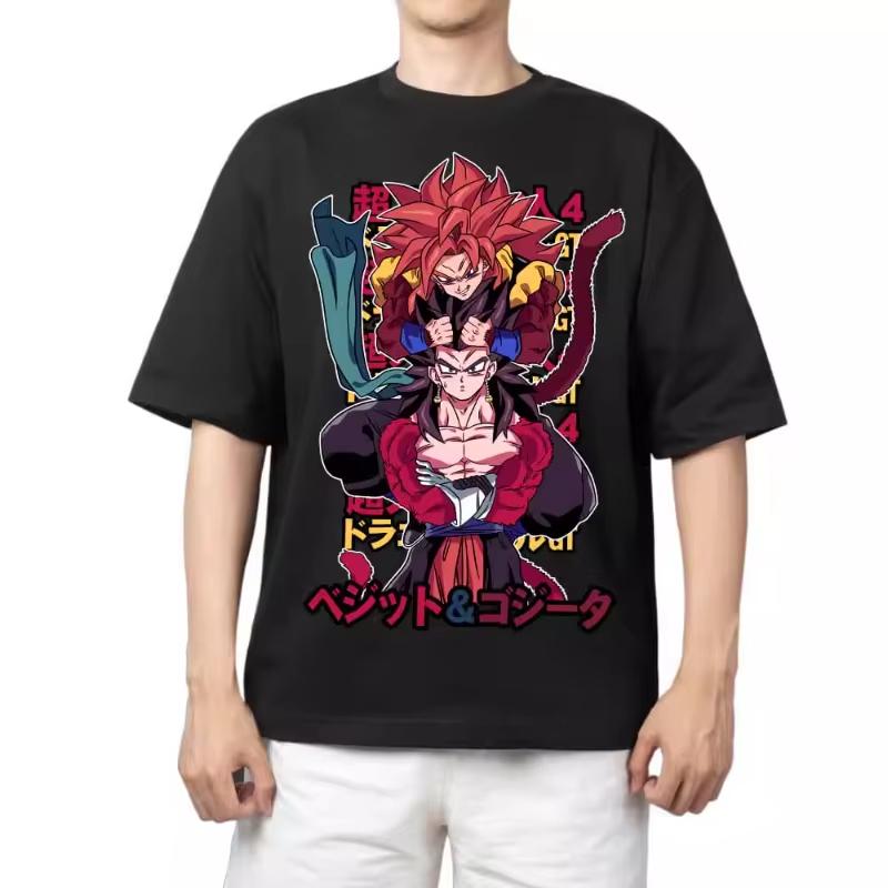 2026 New Dragon Ball Pattern Printed Tshirt  Mens Americanstyle Retro Versatile Shortsleeved Tshirt