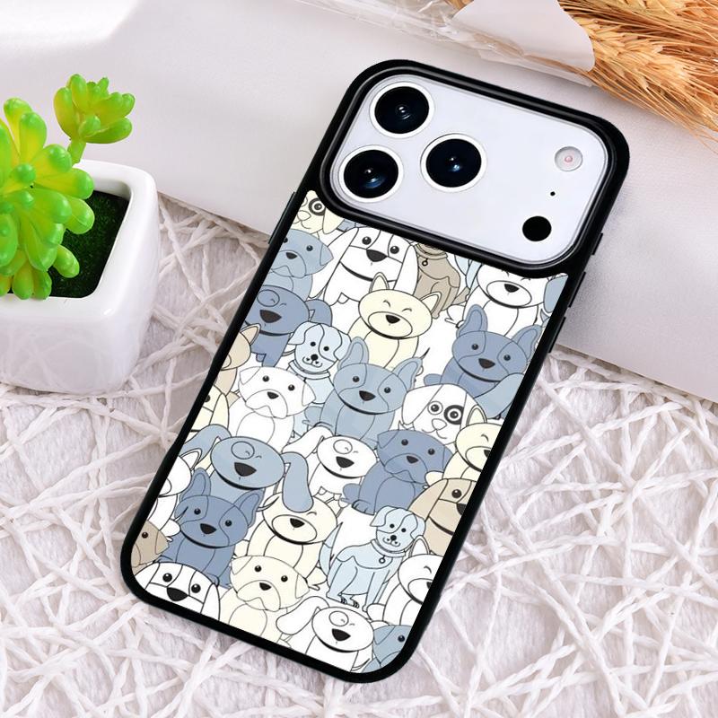 Cute Dog Puppy Collage Phone Case for iPhone 17 Air 16 15 11 12 14 13 Pro Max Shockproof Cover