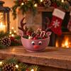 Christmas Party Supplies 3D Printed Reindeer Storage Bowl for Candy and Jewelry, Small Item Organizer Entryway Cute Animal Desk Festive Holiday