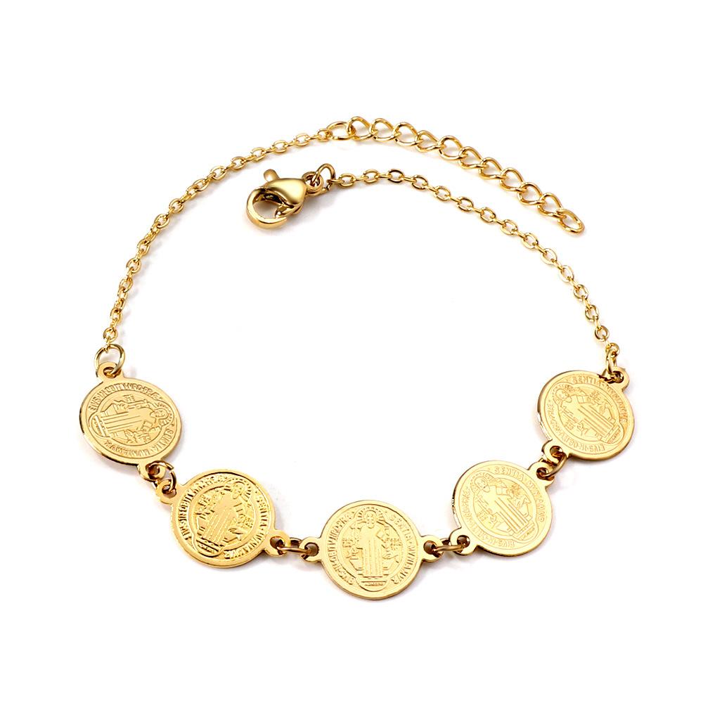 eBay jewelry bracelet women's niche design sense circle steel ball portrait creative stainless steel bracelet women
