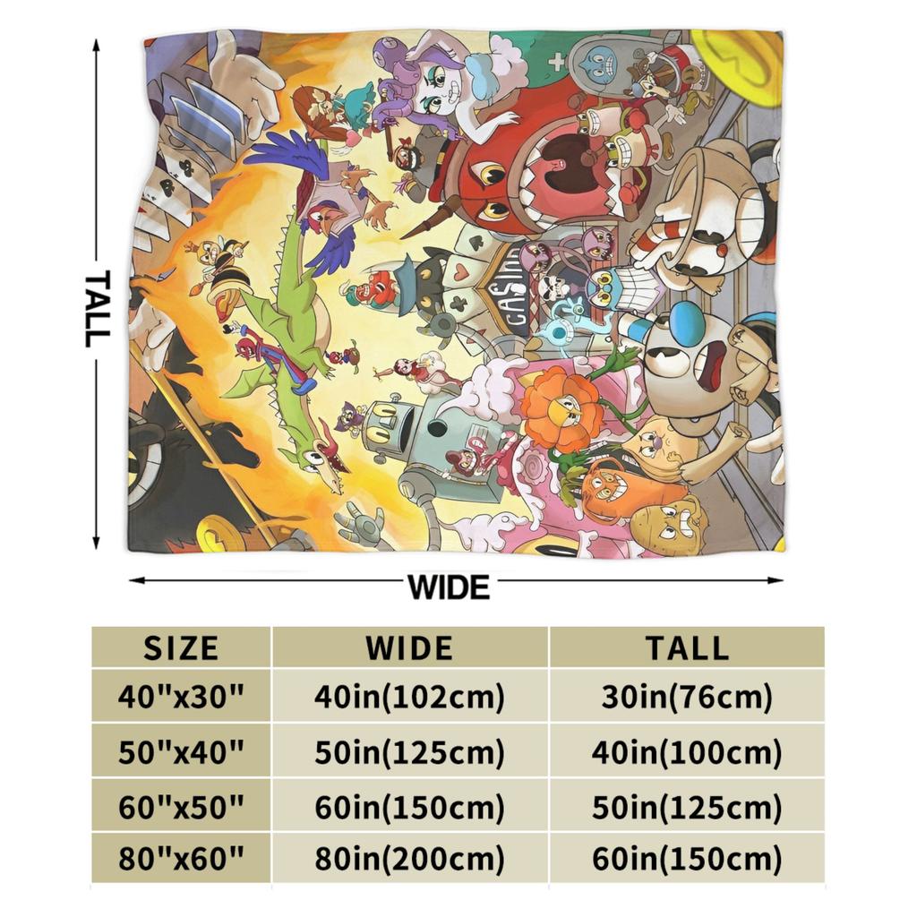 Cuphead Cartoon Blanket Quality Super Warm Bedding Throws Winter Decorative Outdoor Funny Bedspread