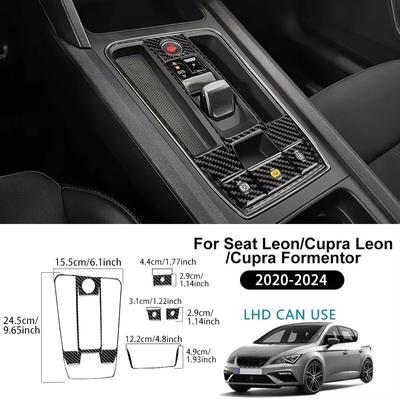 Soft Carbon Fiber Sticker Automatic Car Gear Shift For Seat Leon MK4 Cupra Leon Cupra Formentor 2020 2021 2022 2023 2024 LHD RHD