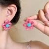 Summer dopamine hollow flower stud earrings niche design sense sweet and cute earrings daily commute versatile earrings