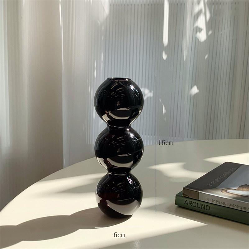 Nordic Black Glass Candle Holder: Luxurious Home Decor for Living Room Desktop