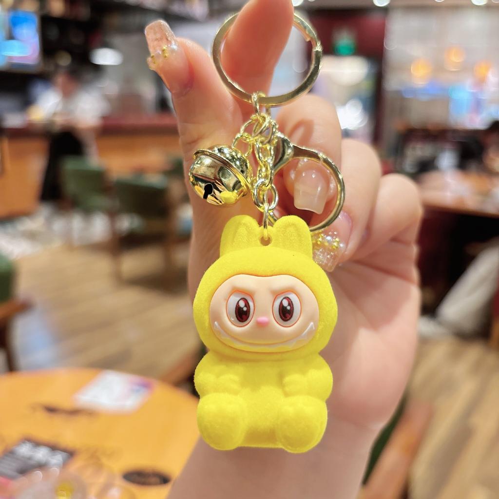 New Flocking Fabric Keychain Pendant Cute Blind Box Internet-famous Doll Student Bag Pendant