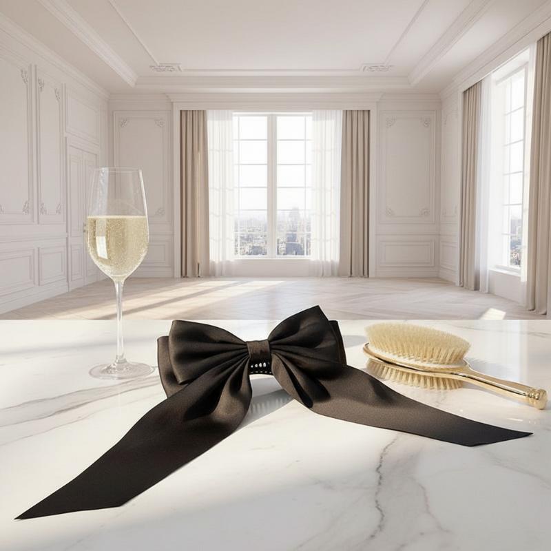 1PC Korean Big Bowknot Hair Clips for Women Girls Solid Satin Design Great for Enhancing Your Everyday Look